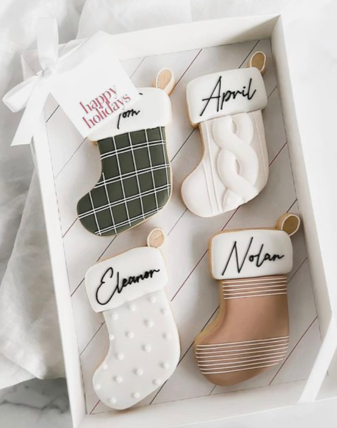 Christmas Stocking Cookies | Personalized Stocking Cookies