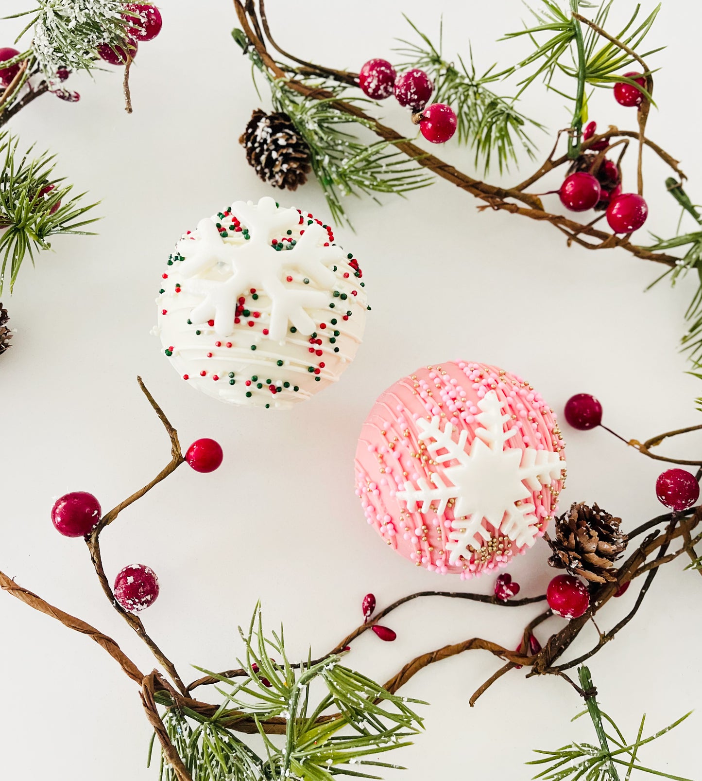 Snowflake Hot Cocoa Bombs