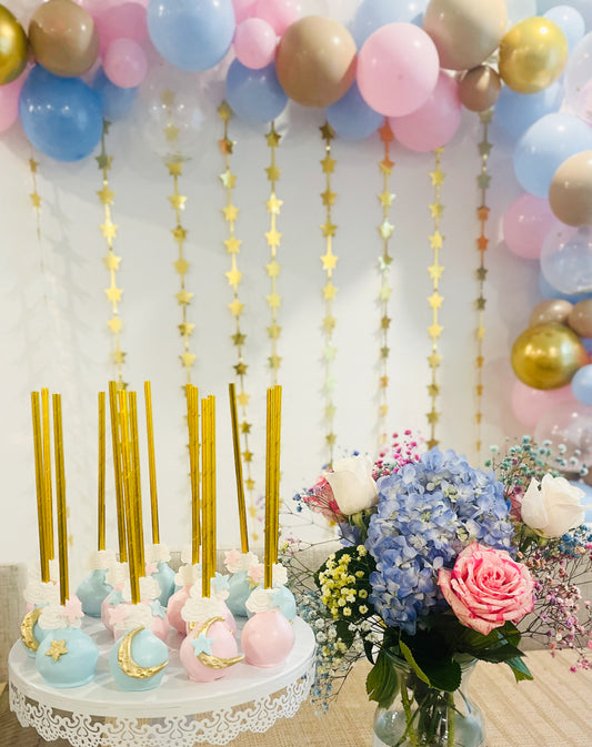 Gender Reveal Twinkle Theme Cake Pops