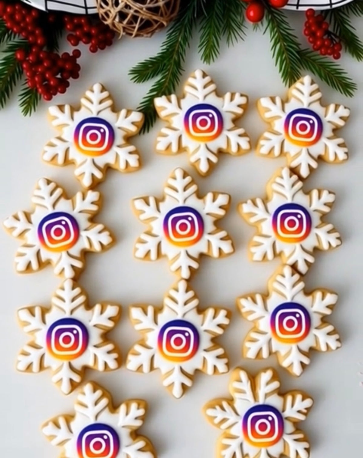 Custom Snowflake Logo Sugar Cookies | Personalized Holiday Cookies ❄️