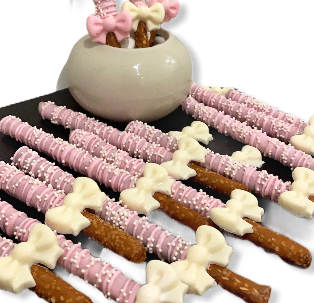 baby shower chocolate pretzels