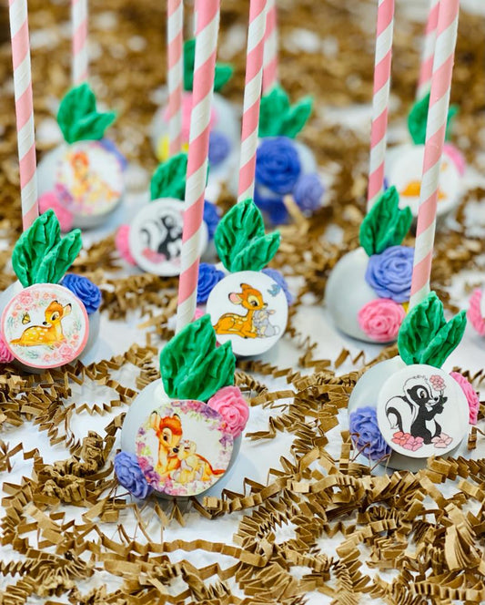 bambi theme desserts, bambi theme cake pops