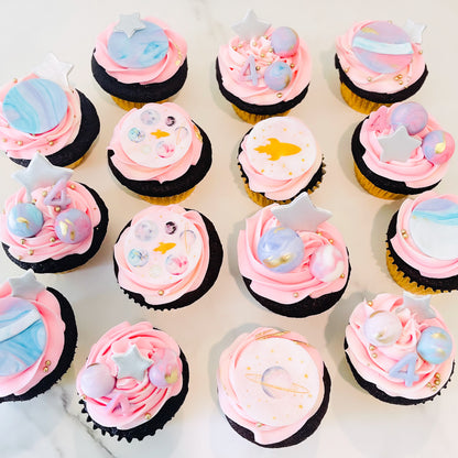 Astronaut Theme Birthday Cupcakes