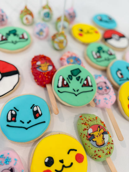 Pokémon Decorated Sugar Cookies (12-Count, Individually Wrapped) | Custom Birthday Party Favors