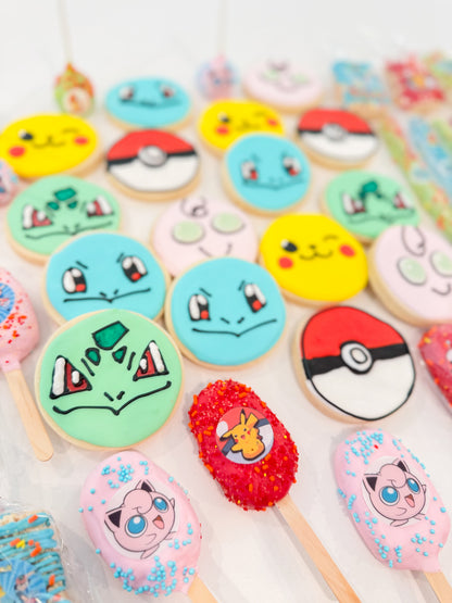 Pokémon Decorated Sugar Cookies (12-Count, Individually Wrapped) | Custom Birthday Party Favors