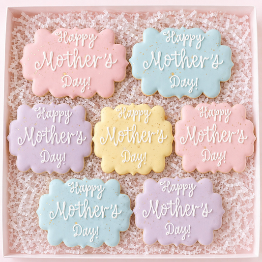 Happy Mother’s Day Sugar Cookies – 1 Dozen Handmade Decorated Royal Icing Cookies | Gift Box Set
