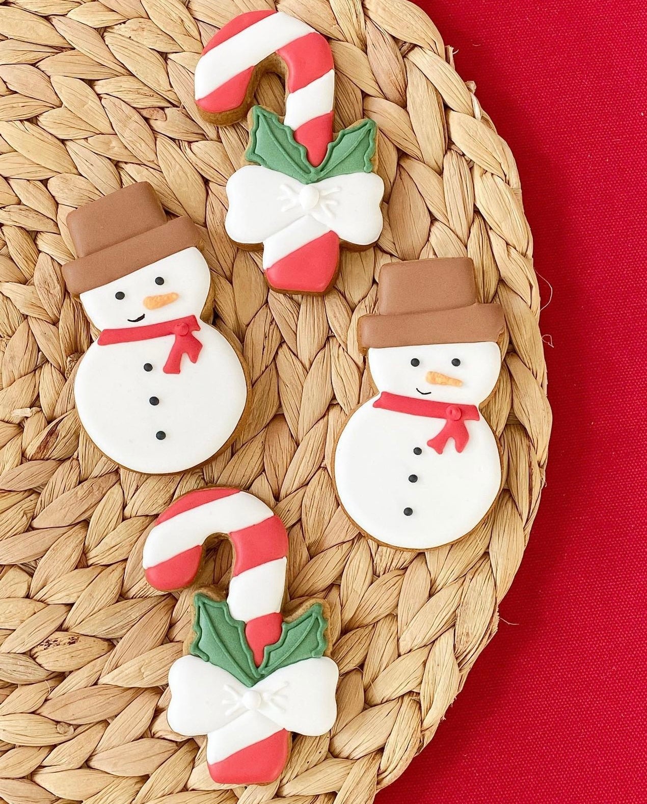 Snowman Candy Cane Cookie