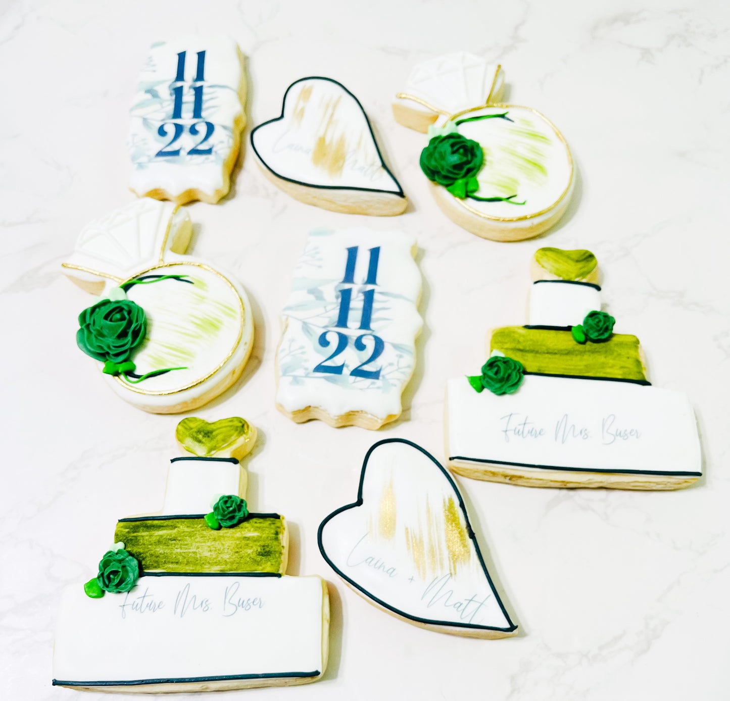 Elegant Wedding Theme Cookies (1 Dozen)