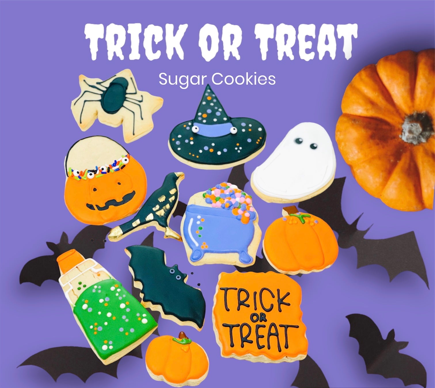 trick or treats cookies, halloween cookies, halloween desserts, sweet , bakery, fresno bakery, fresno desserts.