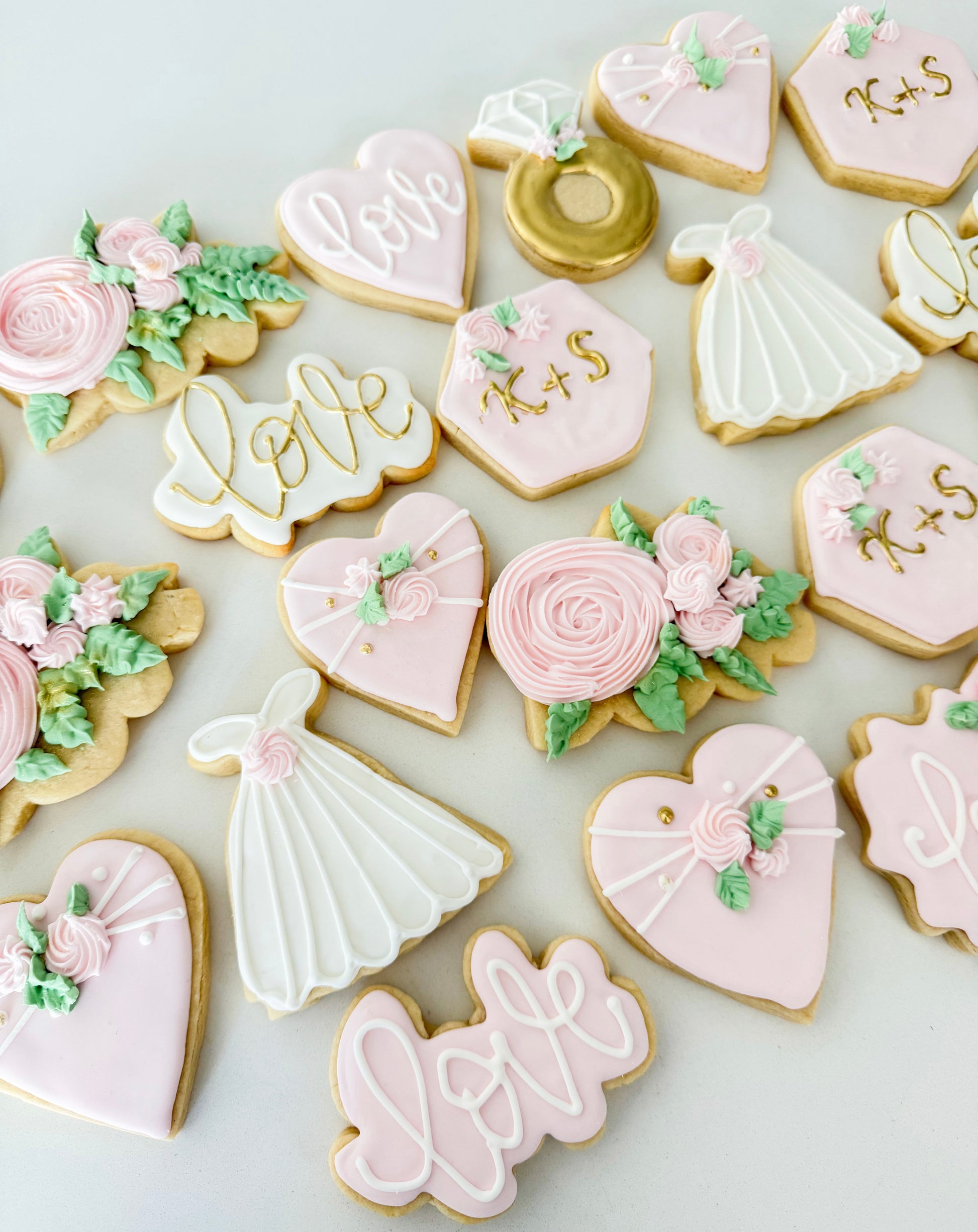 12 decorated bridal shower sugar cookies, perfect for wedding celebrations and party favors.
	bridesmaid-proposal-cookies.jpg	Wedding sugar cookies for bridesmaid proposals and asking friends to be bridesmaids.	bride-to-be-sugar-cookies.jpg	Custom bride-to-be sugar cookies for bridal showers and wedding celebrations.