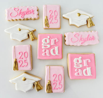 Pink Graduation Cookies 