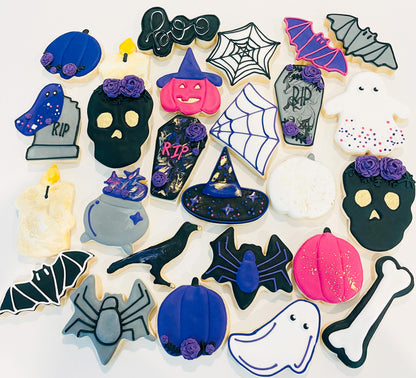 fresno cookies, halloween bakery Festive spooky Halloween sugar cookies decorated with fun Halloween designs