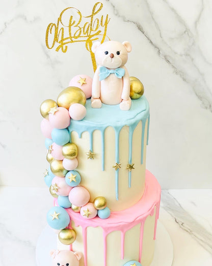 Gender Reveal Cake, Teddy Bear Cake