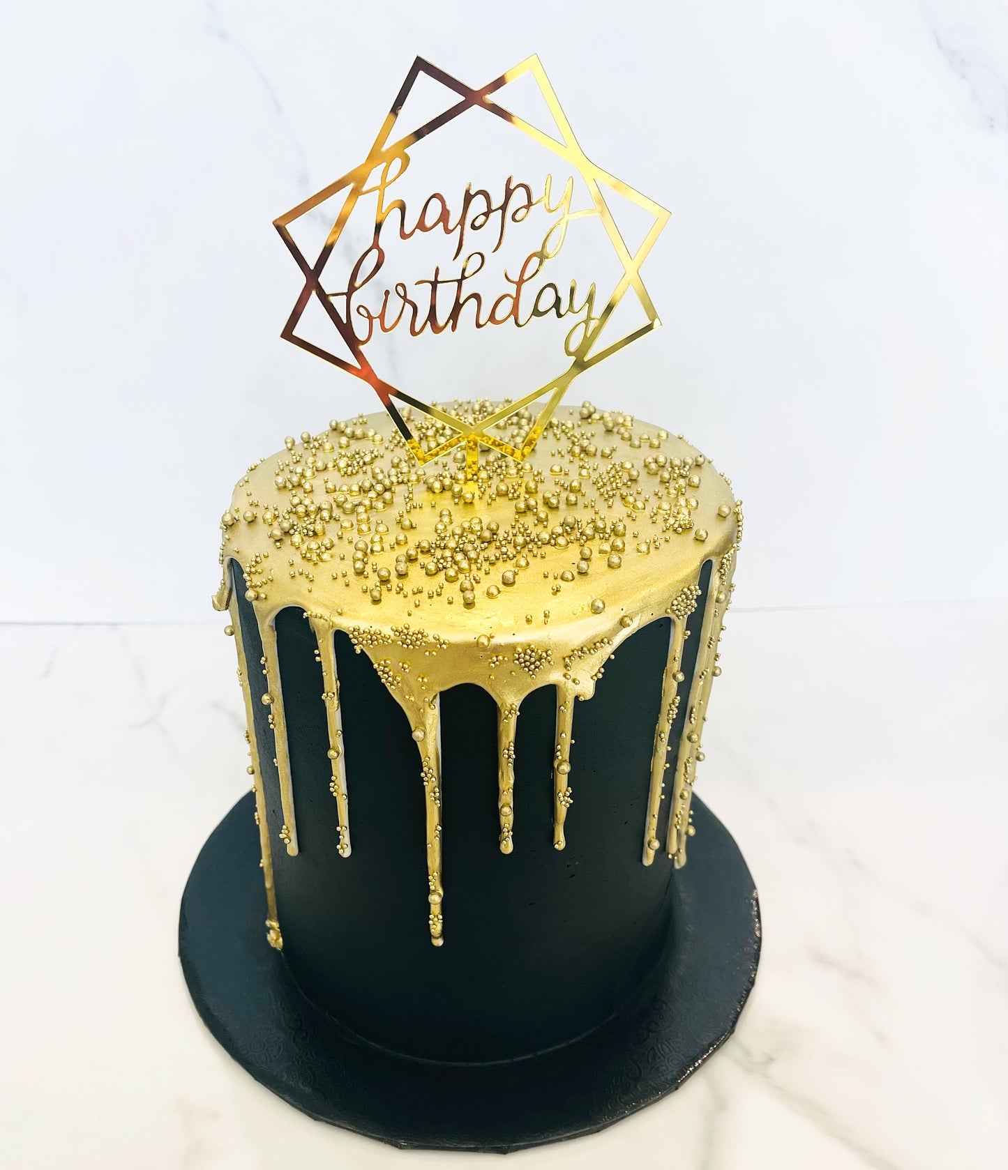 Black & Gold Drip Cake