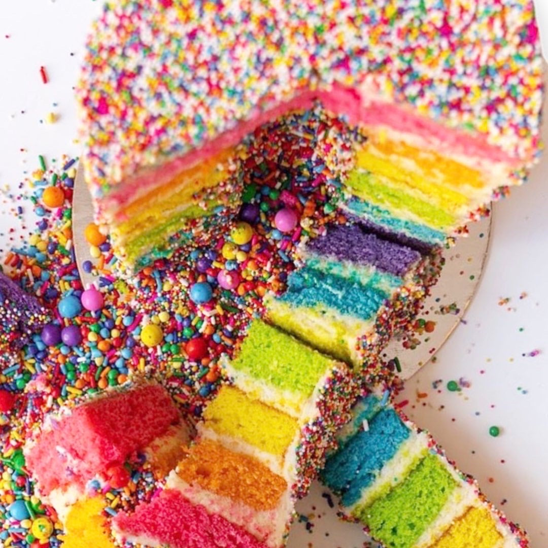 Rainbow cake, birthday cake, best cake in la 