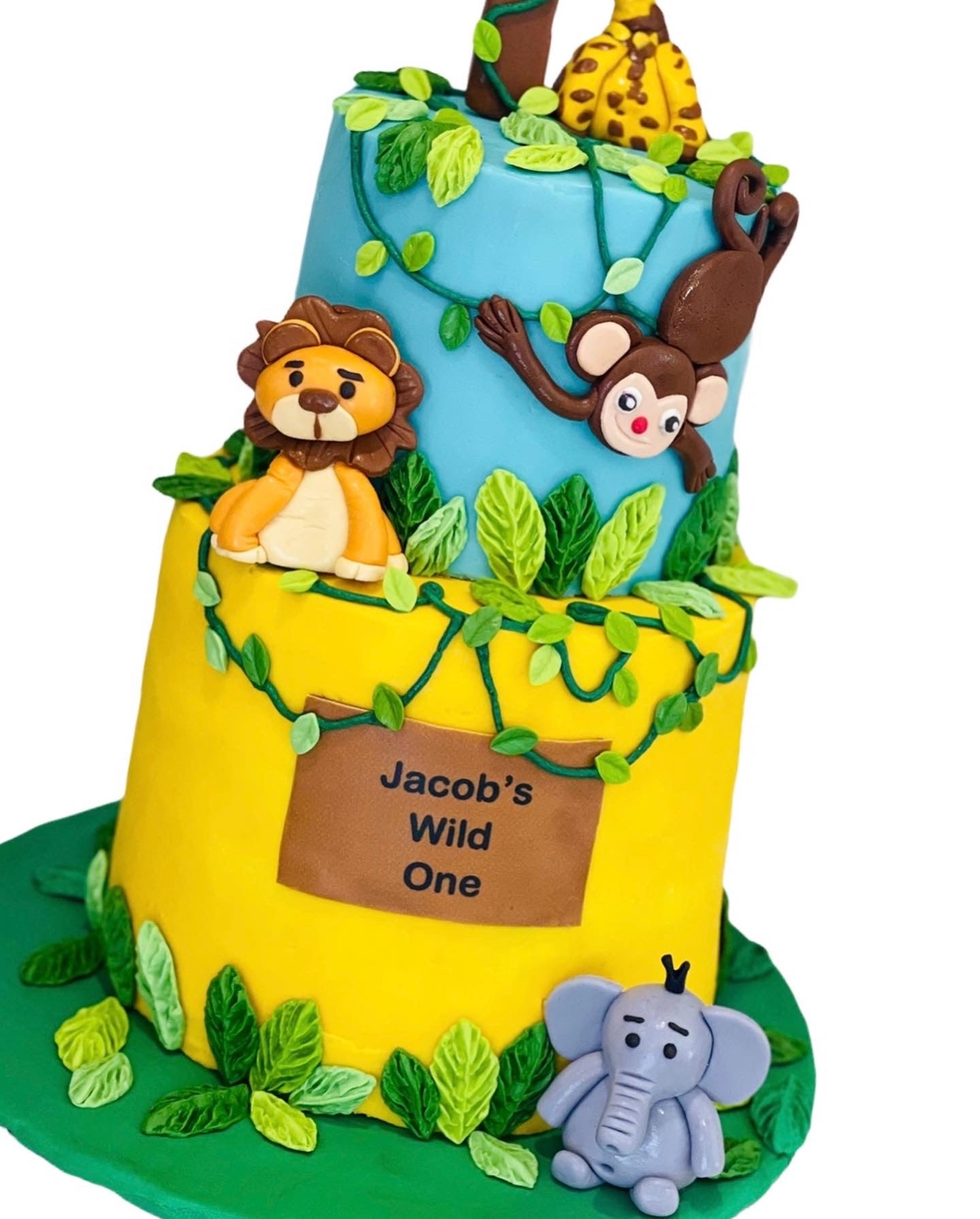 jungle themed birthday cake, cake in LA, jungle desserts, jungle birthday party