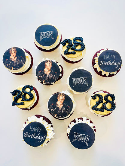 photo cupcakes, birthday cupcakes