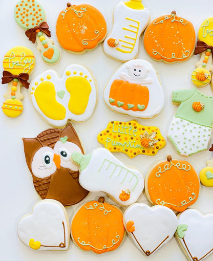 Little Pumpkin Baby Shower Sugar Cookies