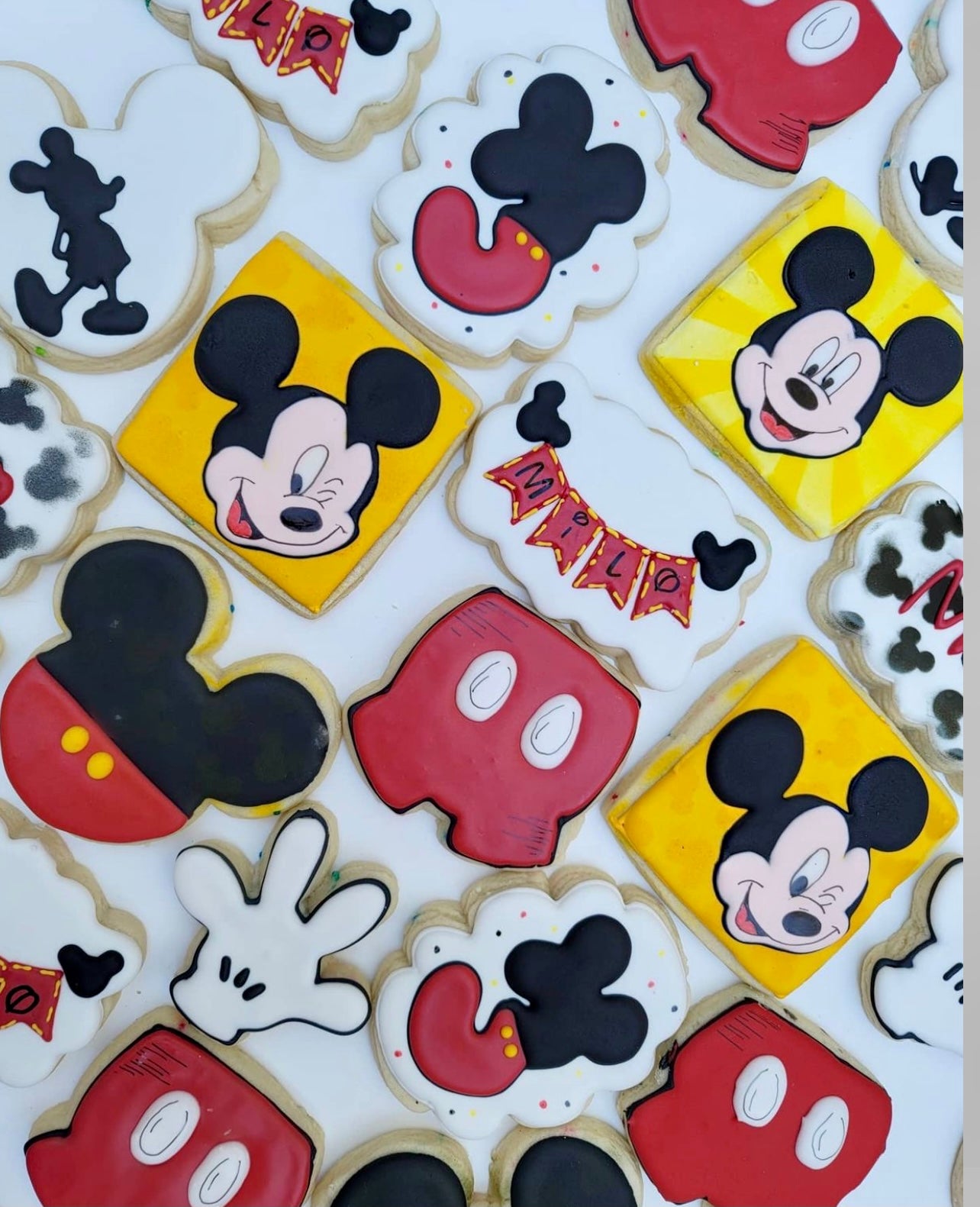 Mickey Mouse themed sugar cookies