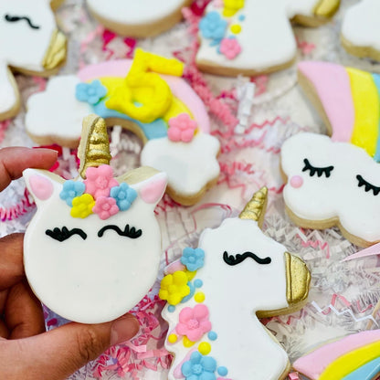 Unicorn birthday sugar cookies, rainbow birthday cookies, unicorn baby shower cookies, unicorn party, unicorn desserts, unicorn cookies